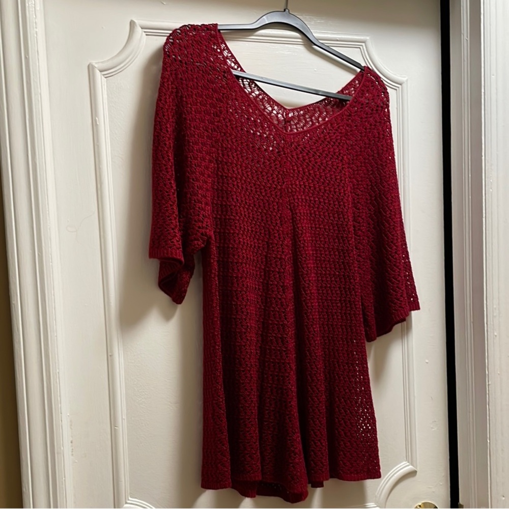 Red Knit Sweater Top